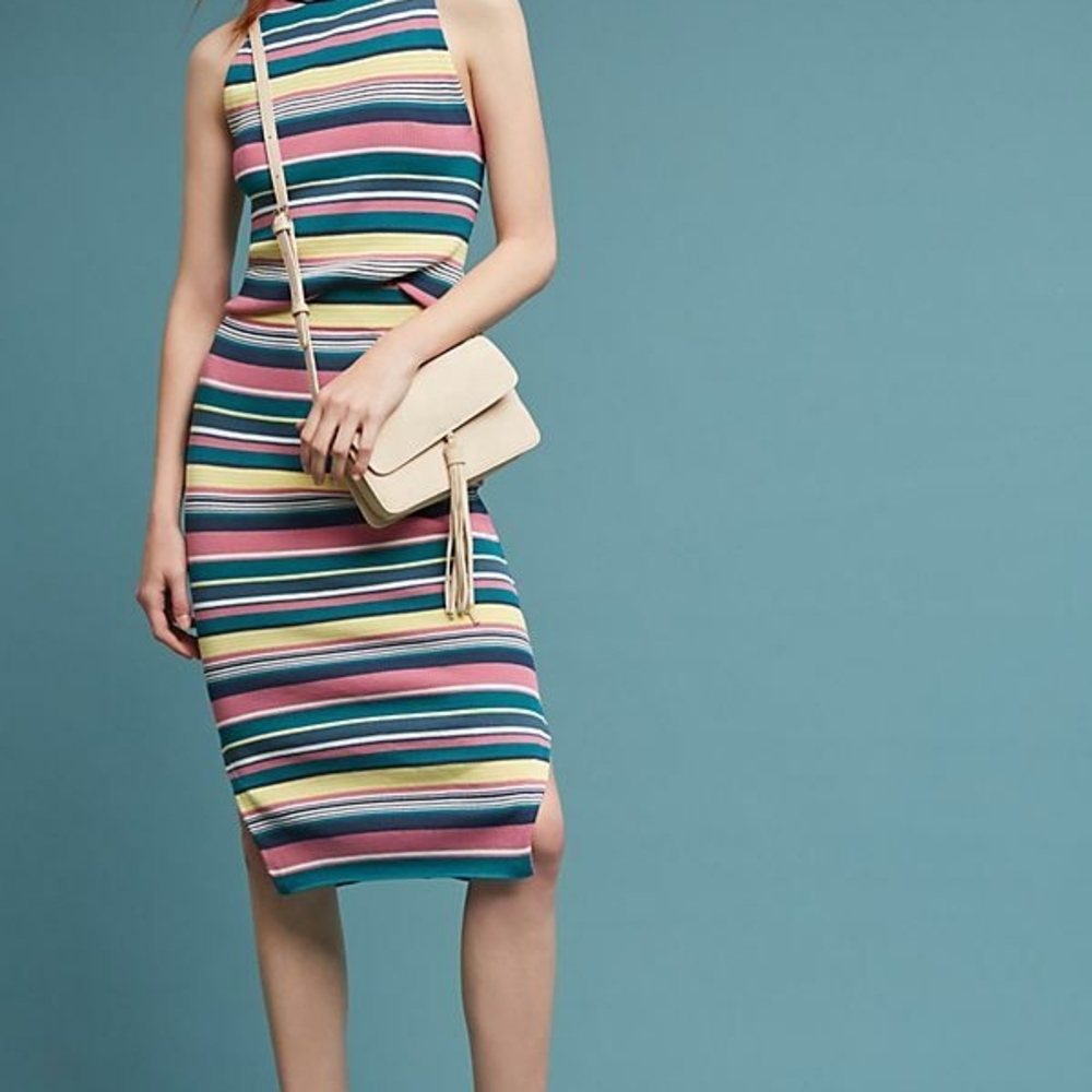 Anthropologie Multicolor Striped Skirt Set